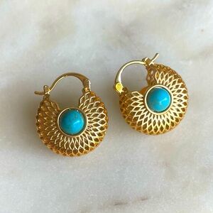 Small Lightweight cult gaia 14k Gold plated Earrings Elegant Chunky Hoops